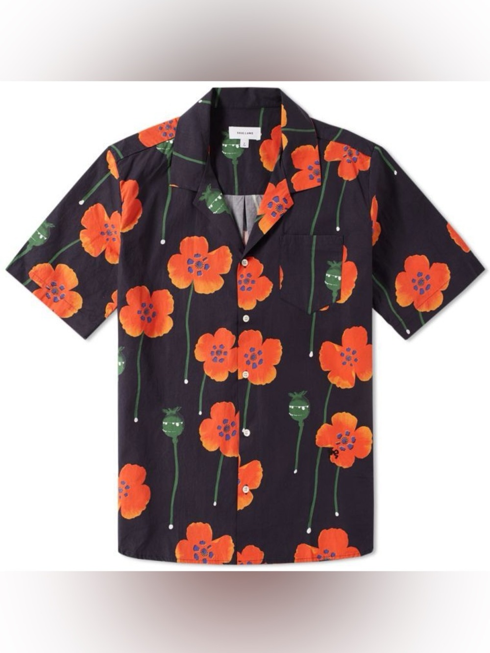 Soulland Orson Floral Print Shirt, Small